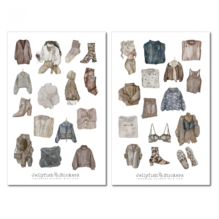 Herbst Mode Sticker Set