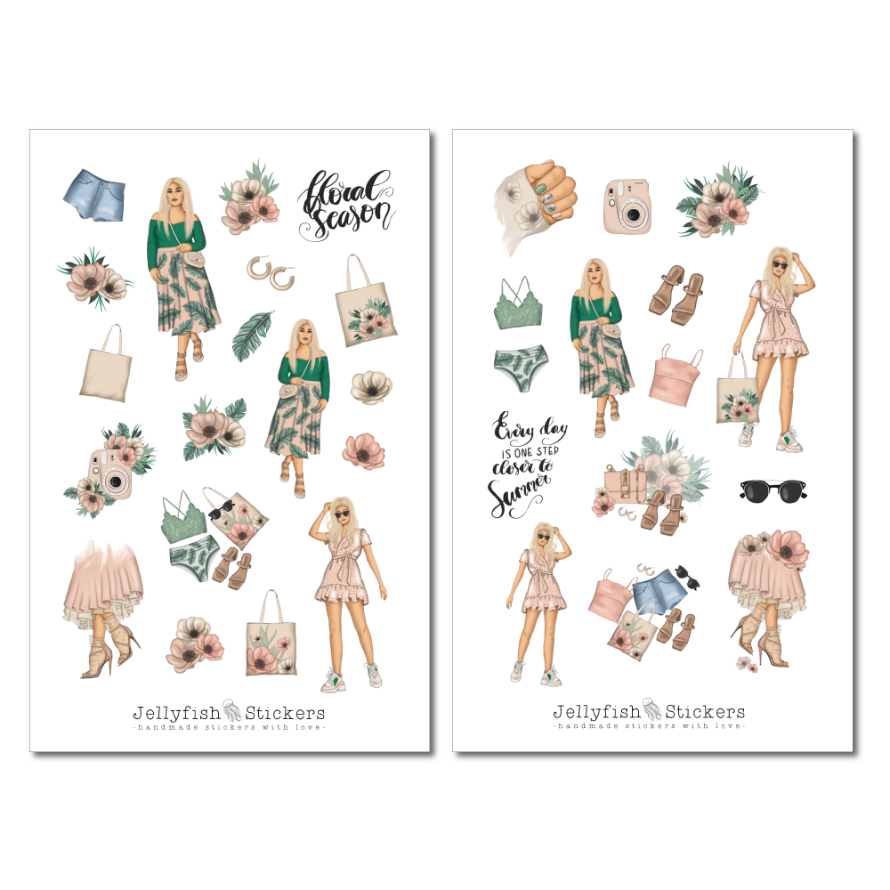 Girls Spring Sticker Set