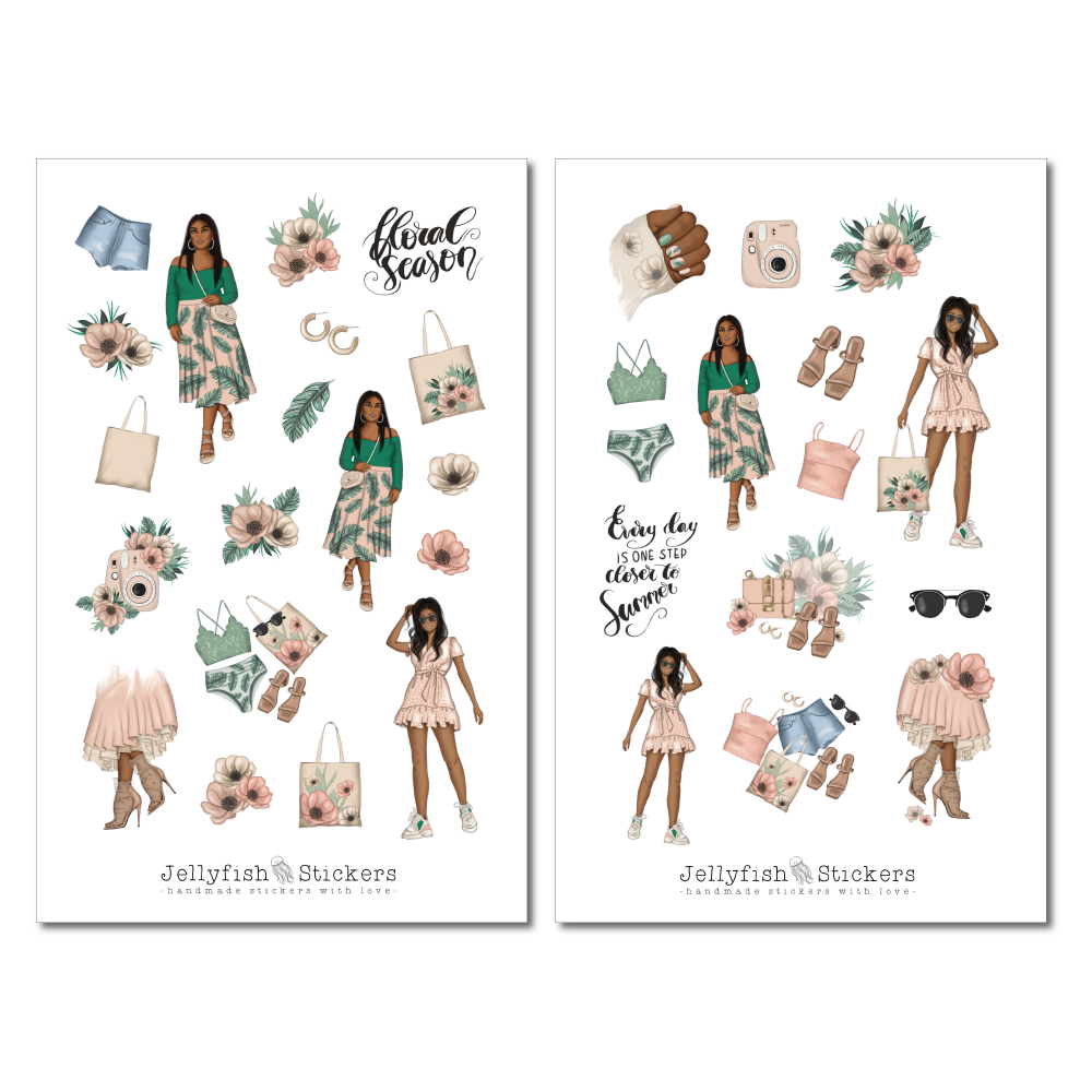 Mädchen Frühling Sticker Set