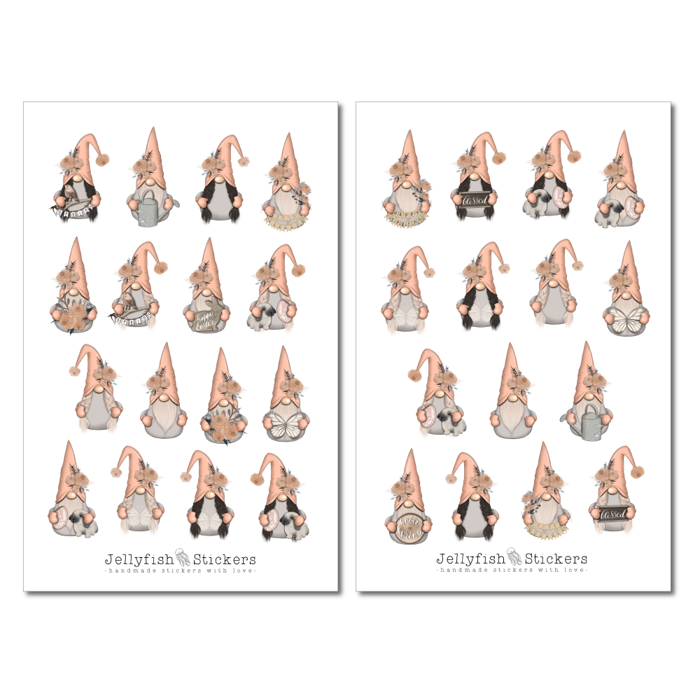 Gnome Frühling Sticker Set