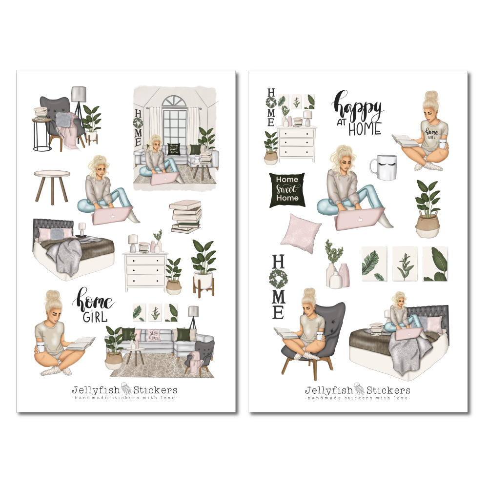 Girl Home Sticker Set