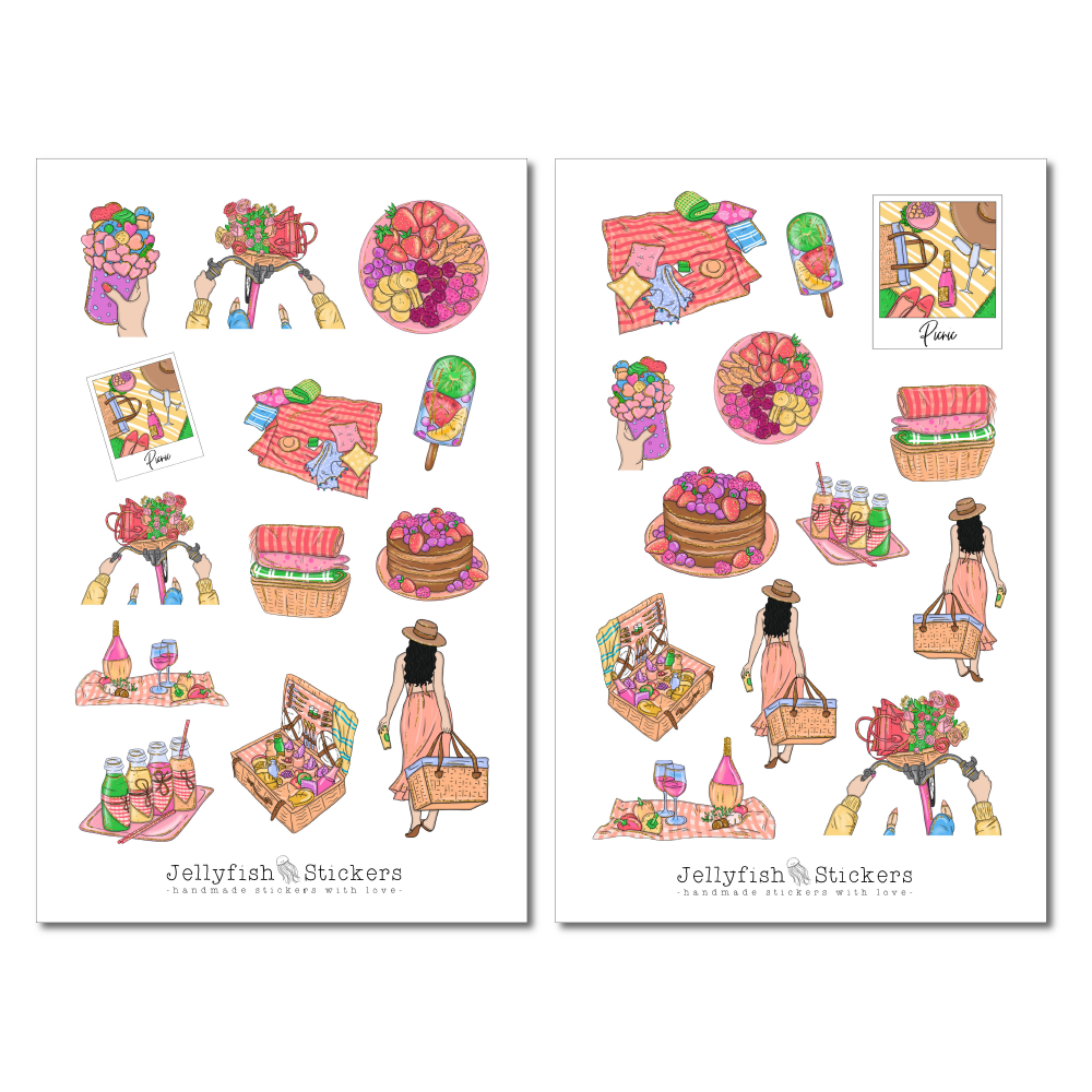 Girls Picnic Sticker Set