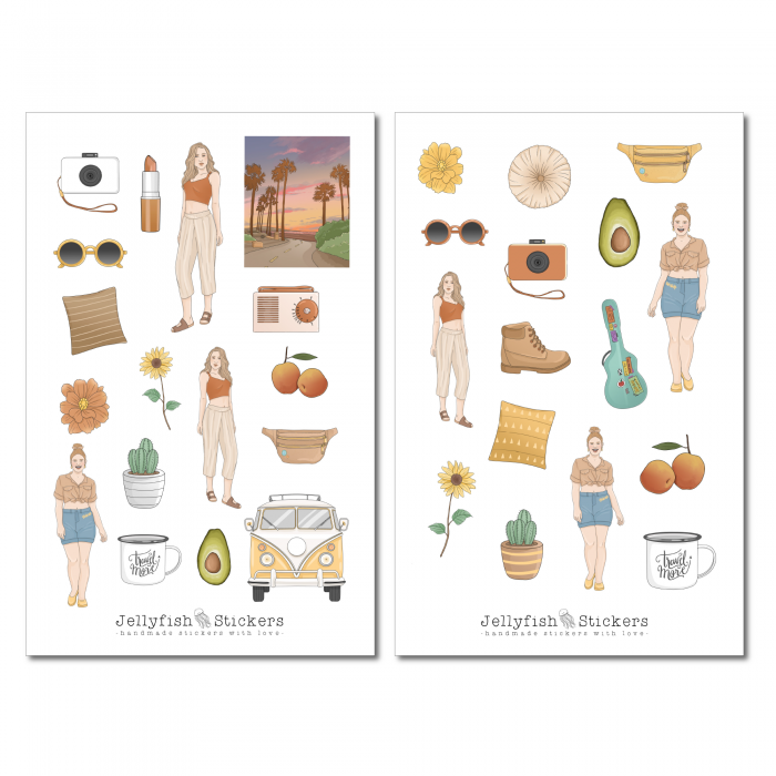 Mädchen Reisen Sticker Set