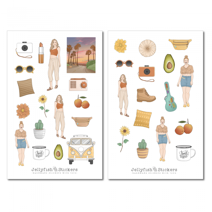 Girls Travel Sticker Set