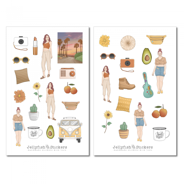 Girls Travel Sticker Set