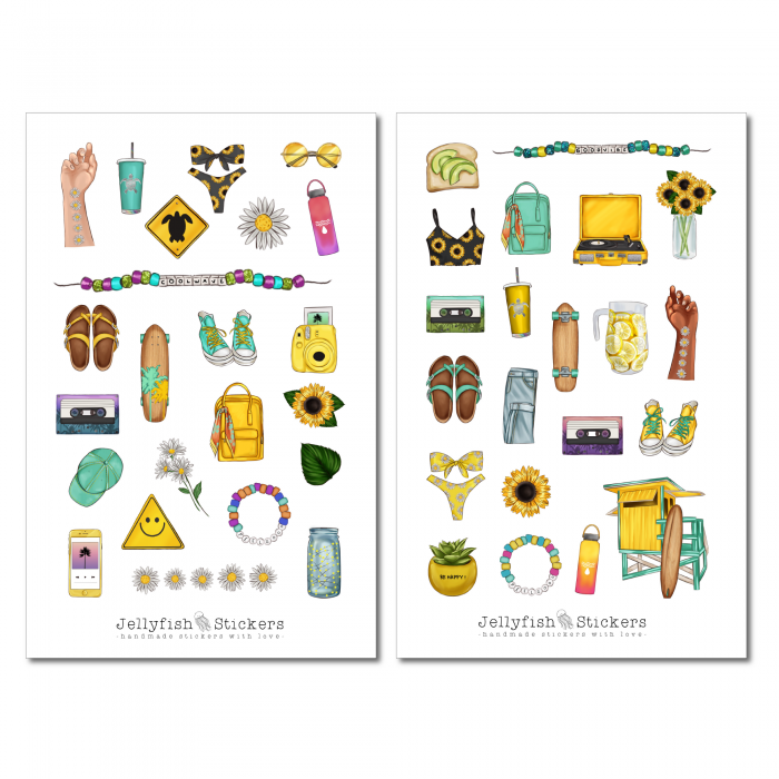 Mädchen Sommer Sticker Set