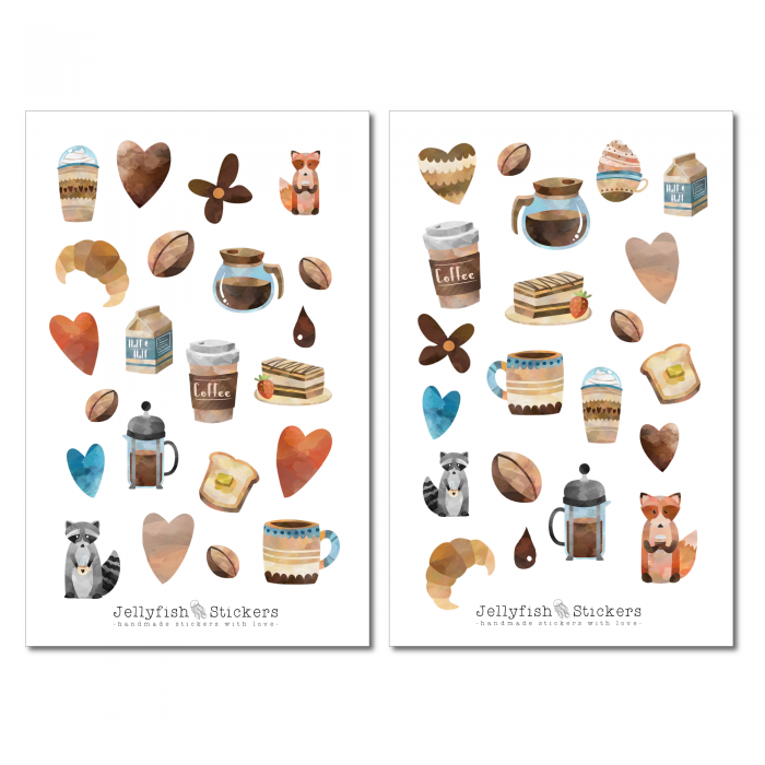 Kaffee Sticker Set