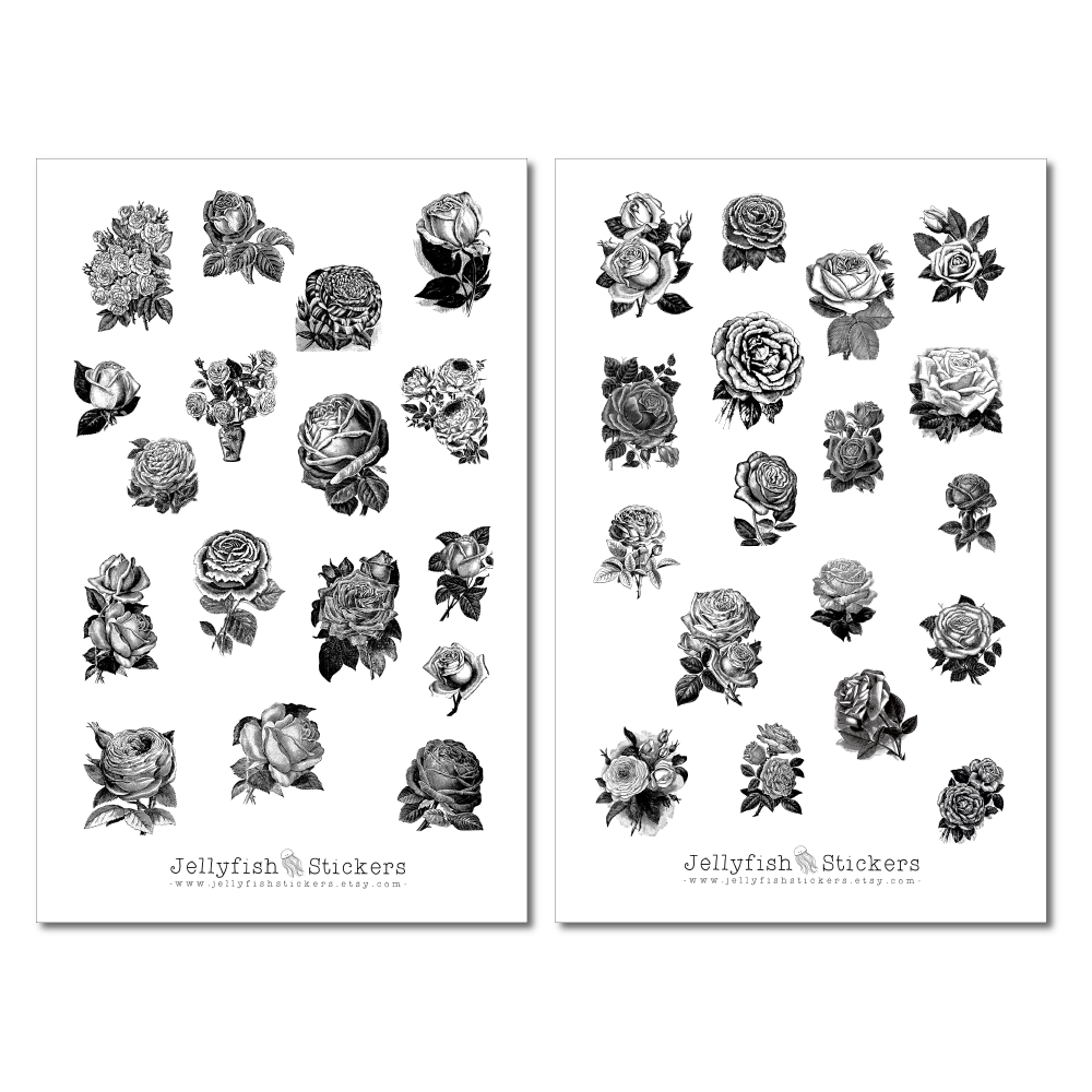 Vintage Roses Sticker Set