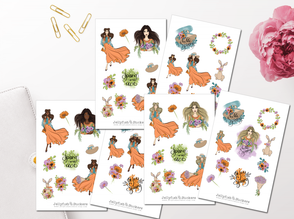 Hello Spring Sticker Set