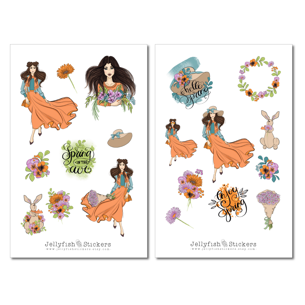 Hello Spring Sticker Set