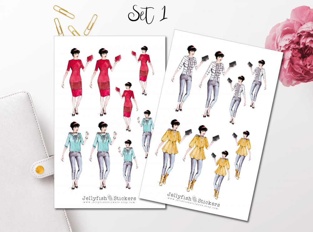 Jellyfish Stickers - Mädchen Kleidung Sticker Set