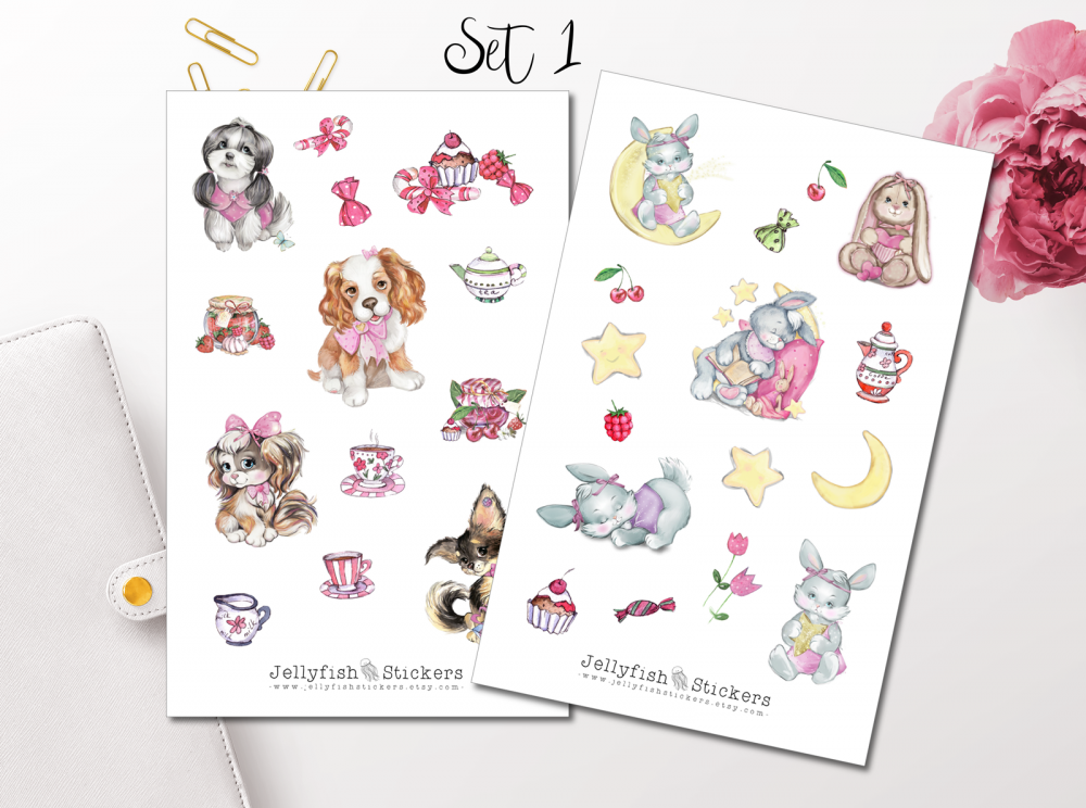 Niedliche Tiere Sticker Set