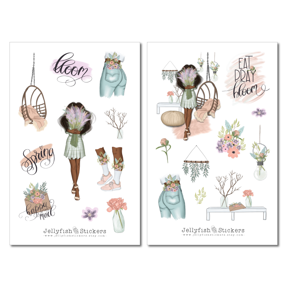 Girls Spring Sticker Set