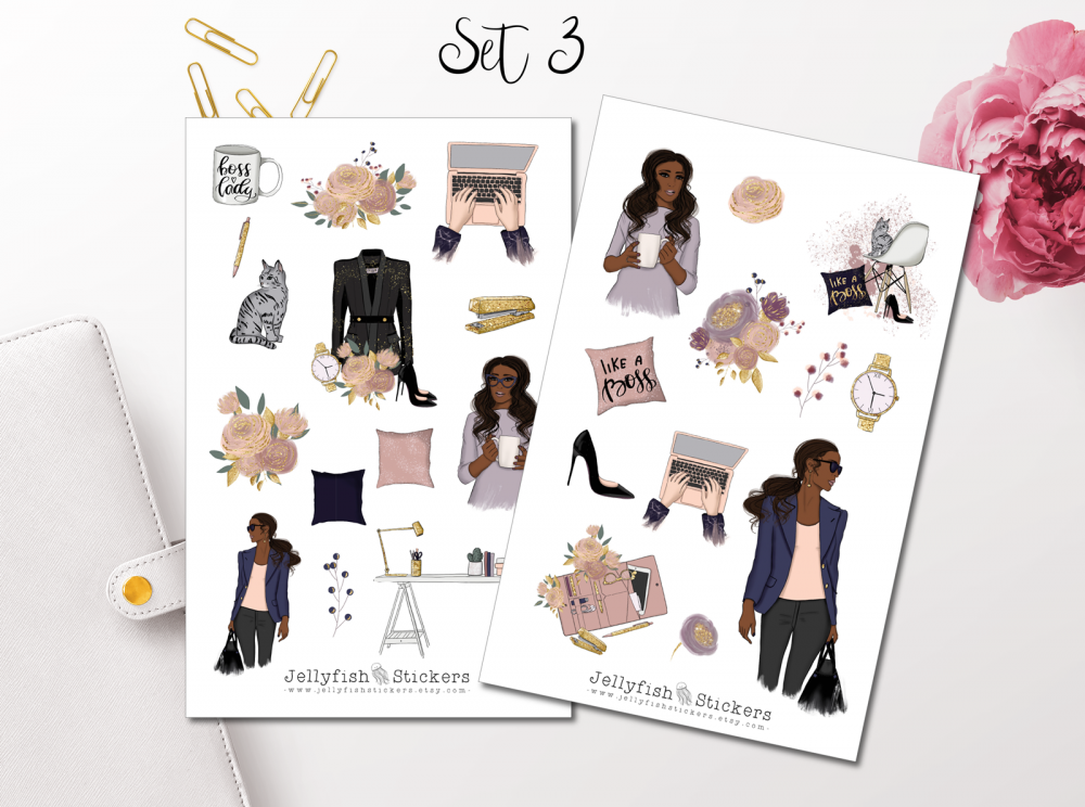 Business Woman Sticker Set