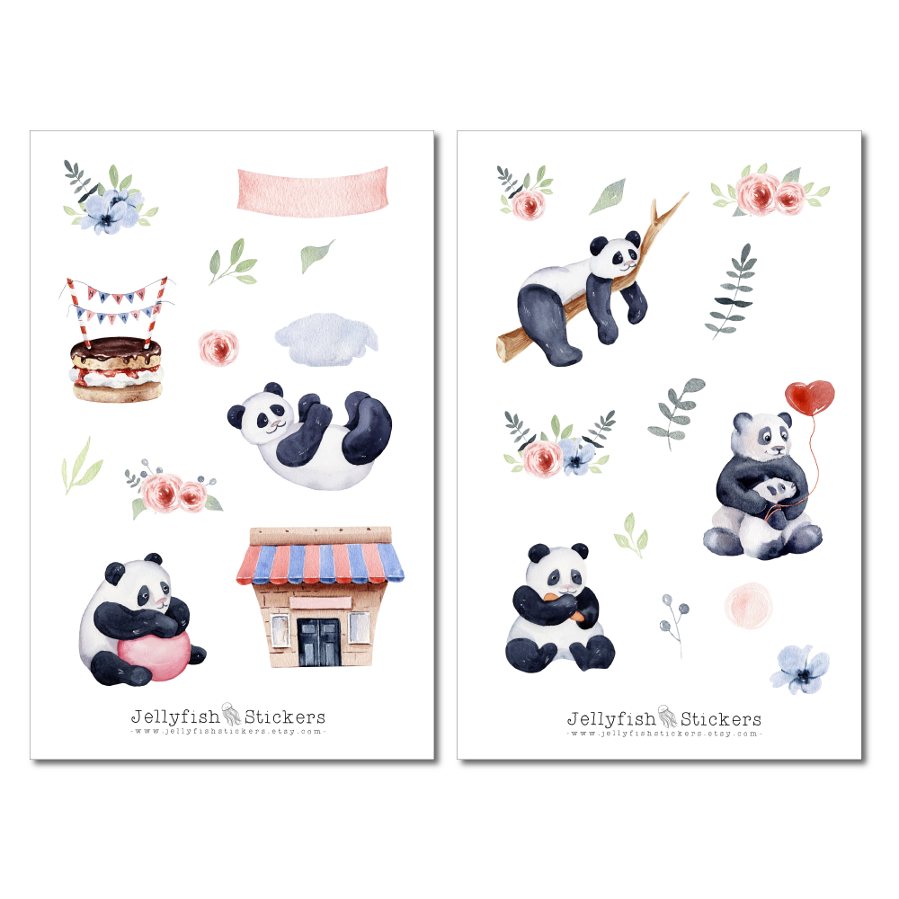 Panda Sticker Set