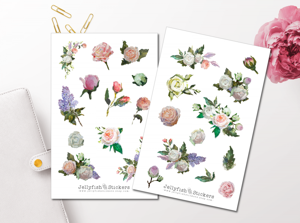 Painting Roses Sticker Set