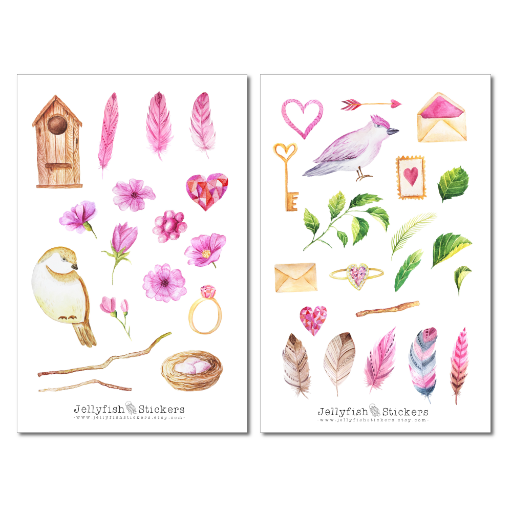 Pink Spring Sticker Set