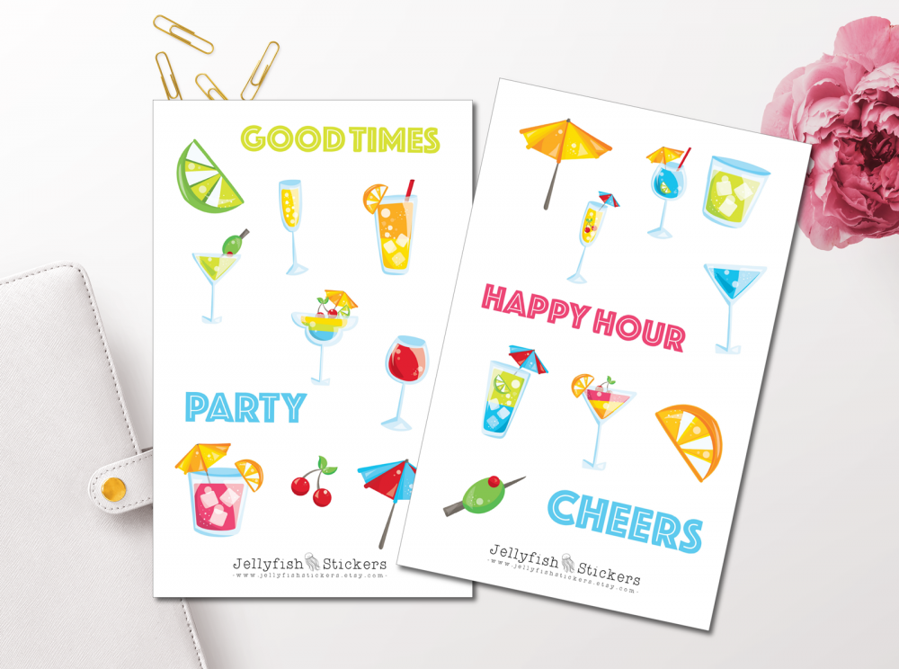 Cocktails Sticker Set