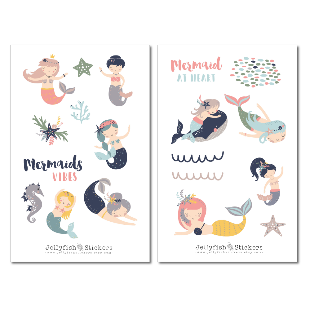 Meerjungfrauen Sticker Set