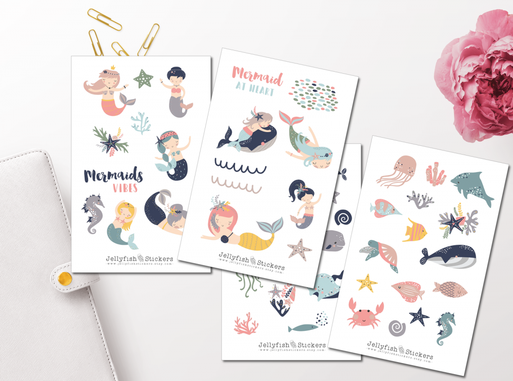 Meerjungfrauen Sticker Set