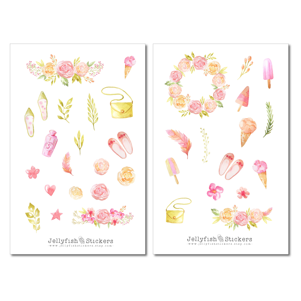 Pink Pastel Sticker Set