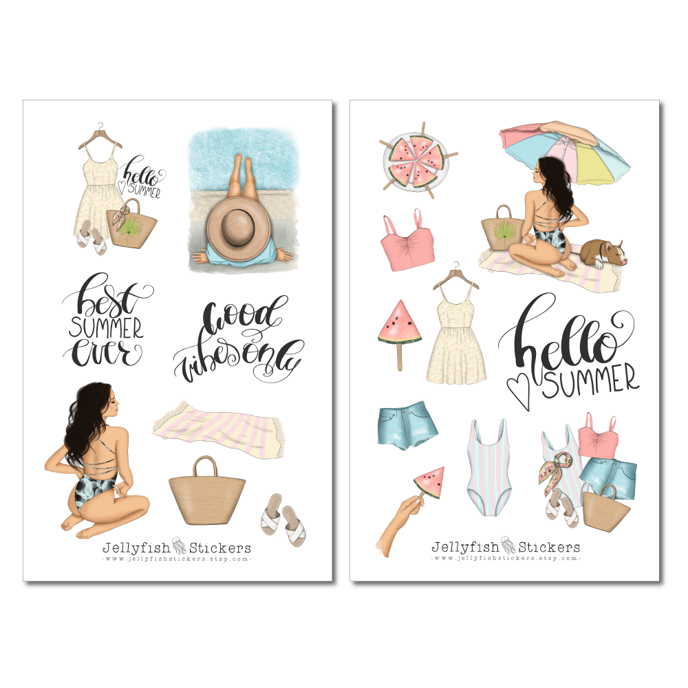 Summer Vacation Sticker Set