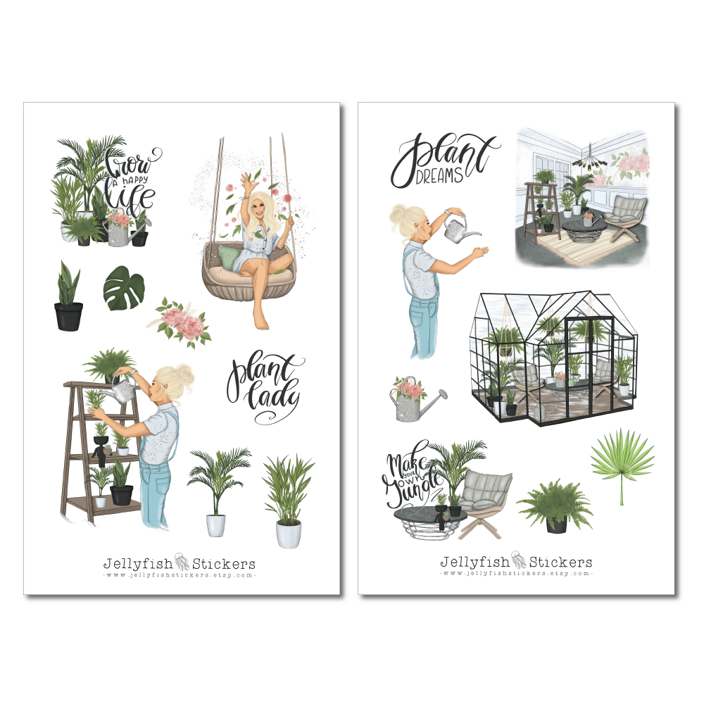 Plant Girl Sticker Set