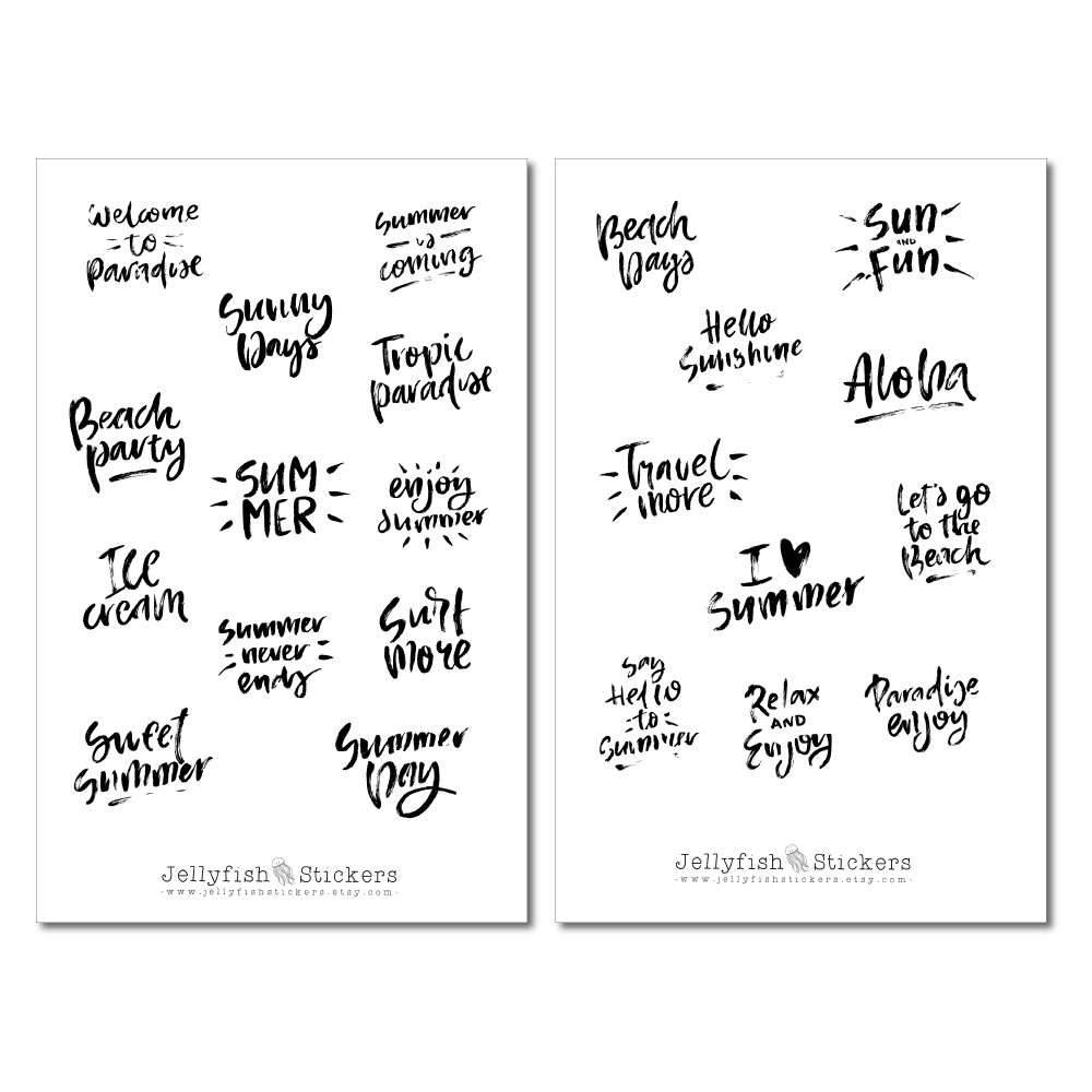 Sommer Sprüche Sticker Set