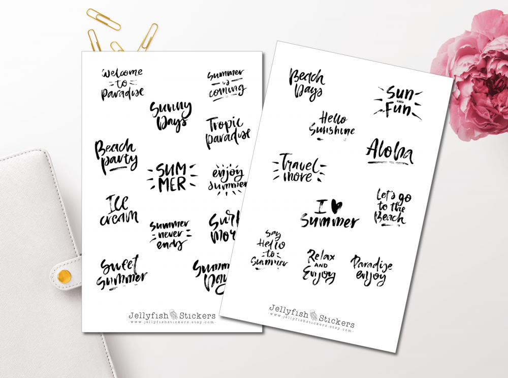 Sommer Sprüche Sticker Set