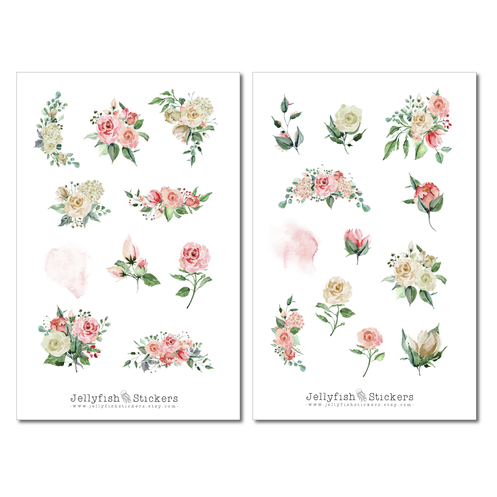 Blumenstrauß Rosen Sticker Set