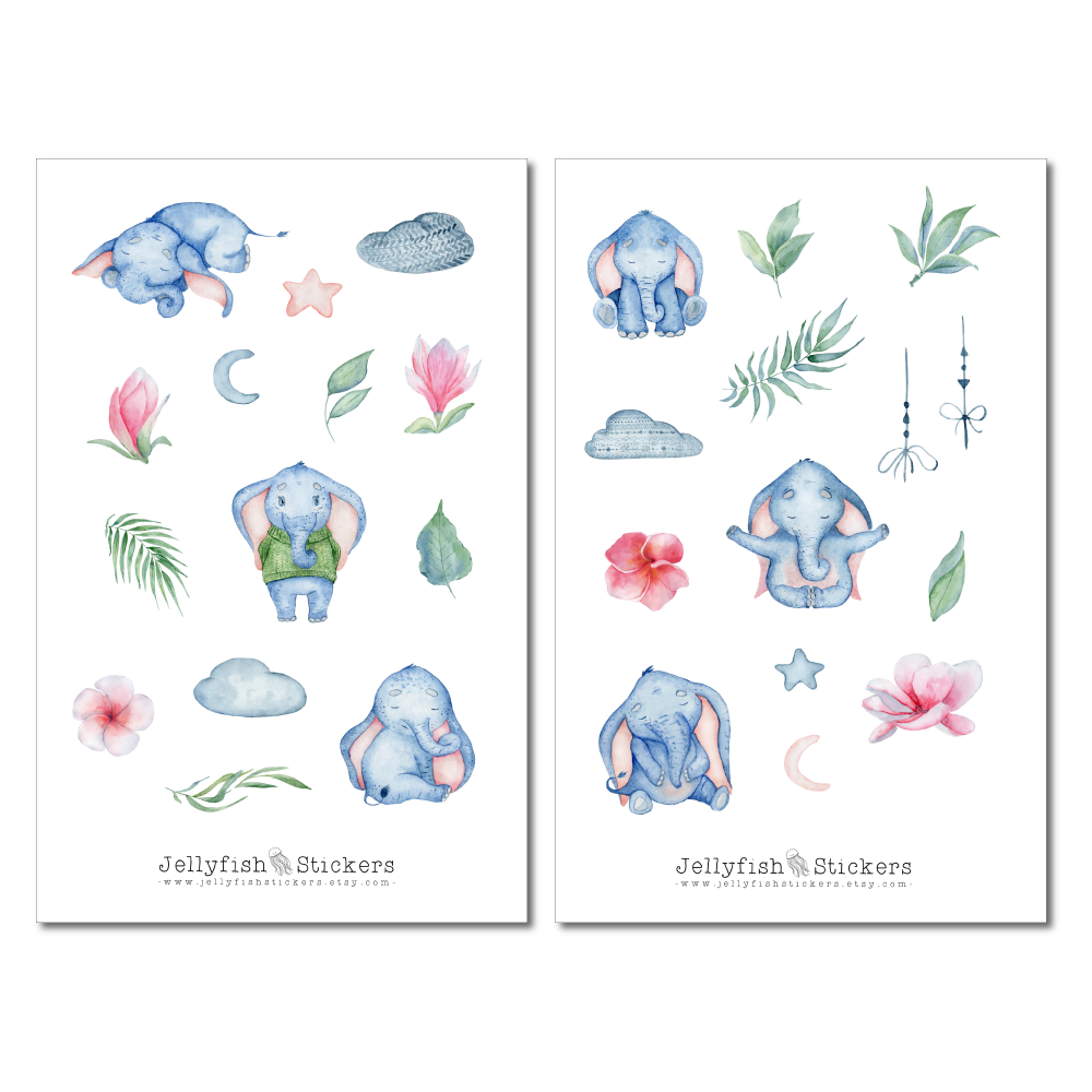 Sweet Elephant Sticker Set