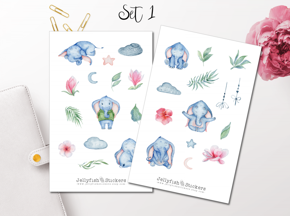 Sweet Elephant Sticker Set