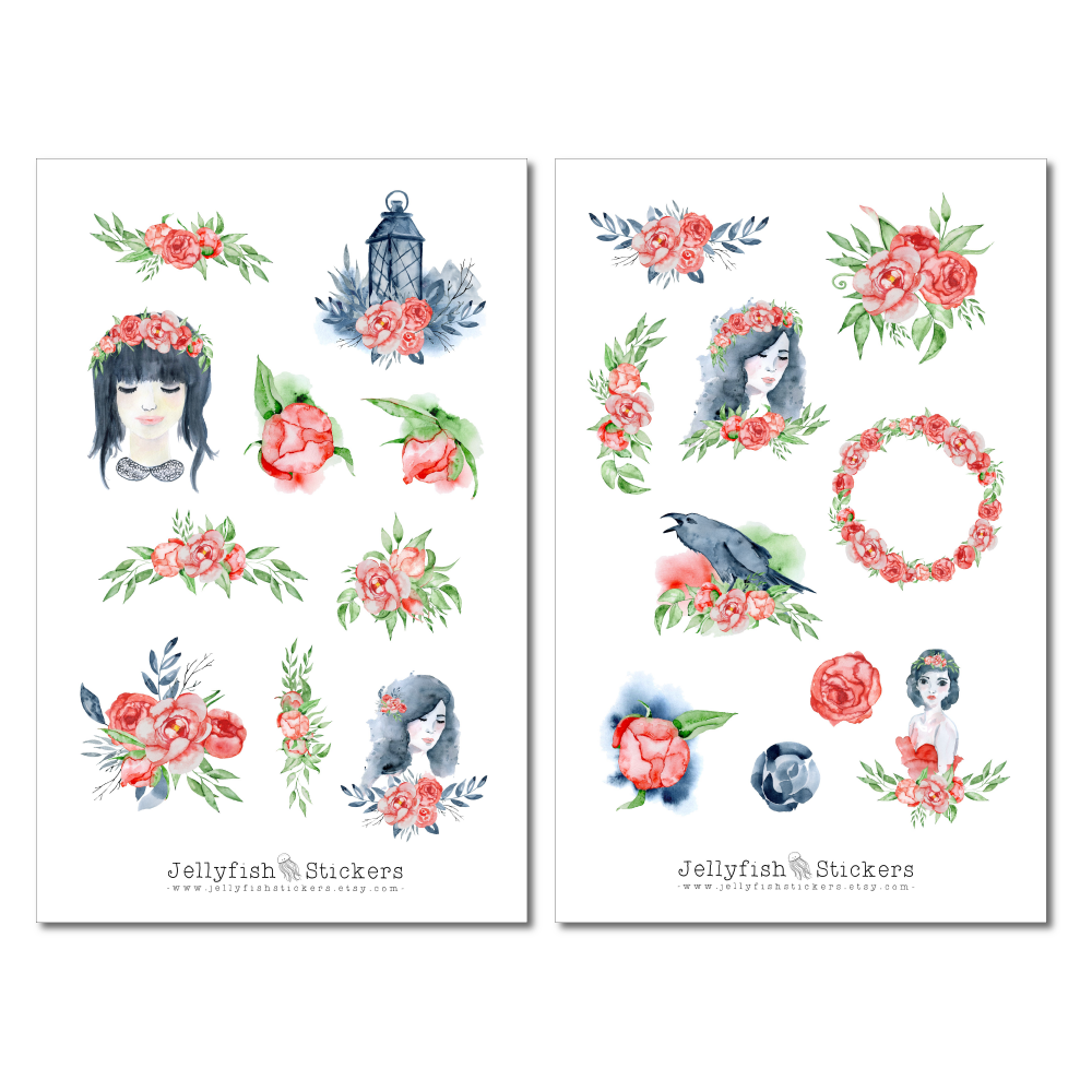 Girls and Crows Sticker Set