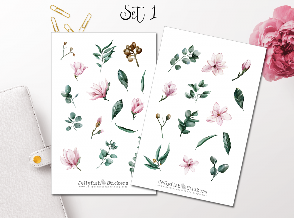 Magnolia and Eucalyptus Sticker Set