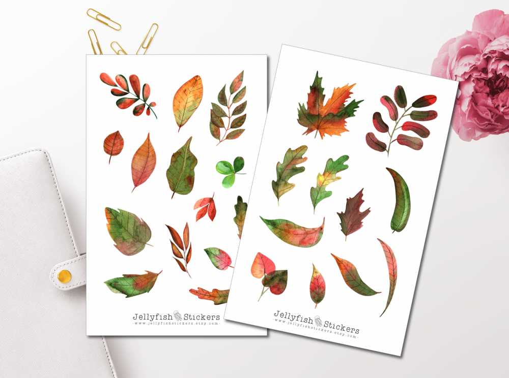 Herbstblätter Sticker Set