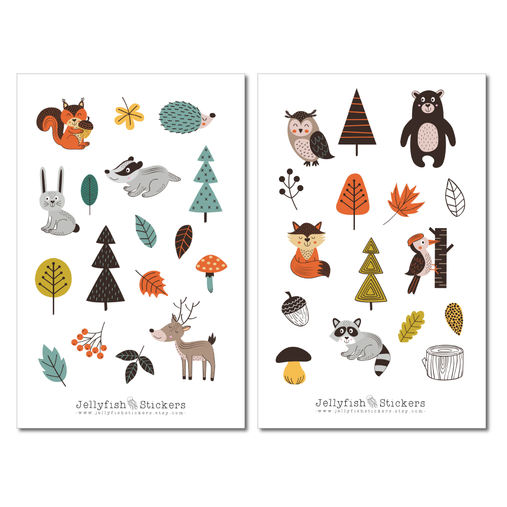 Scandinavian Forest Animals Sticker Set