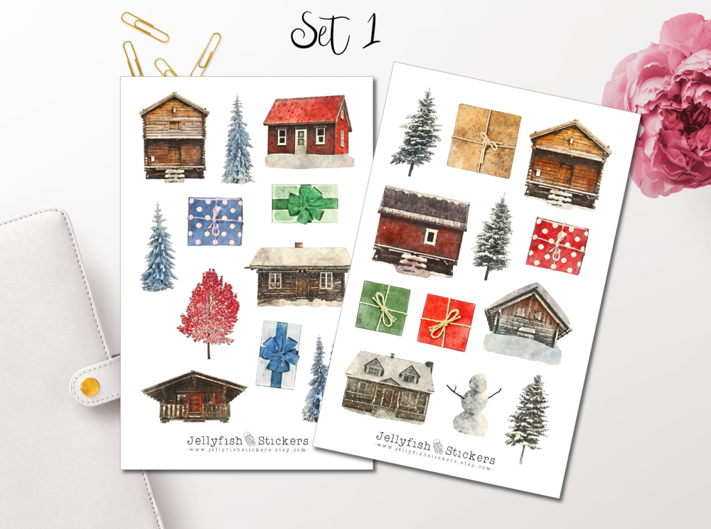 Waldtiere Winter Sticker Set