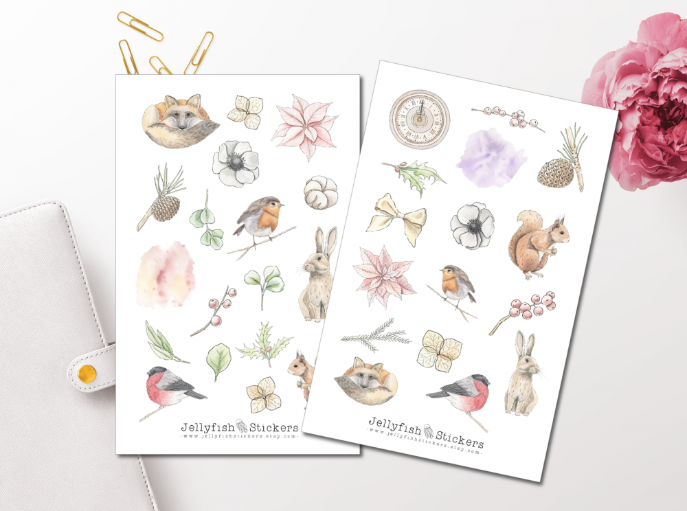 Forest Animals Pastel Sticker Set