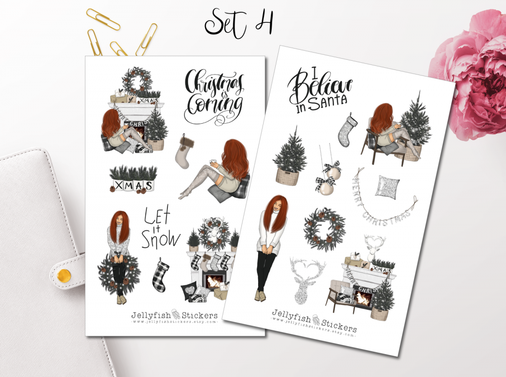 Girls Christmas Sticker Set