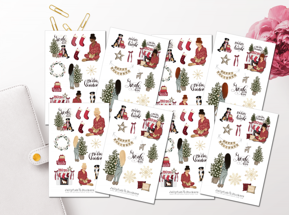 Mädchen Weihnachten Sticker Set