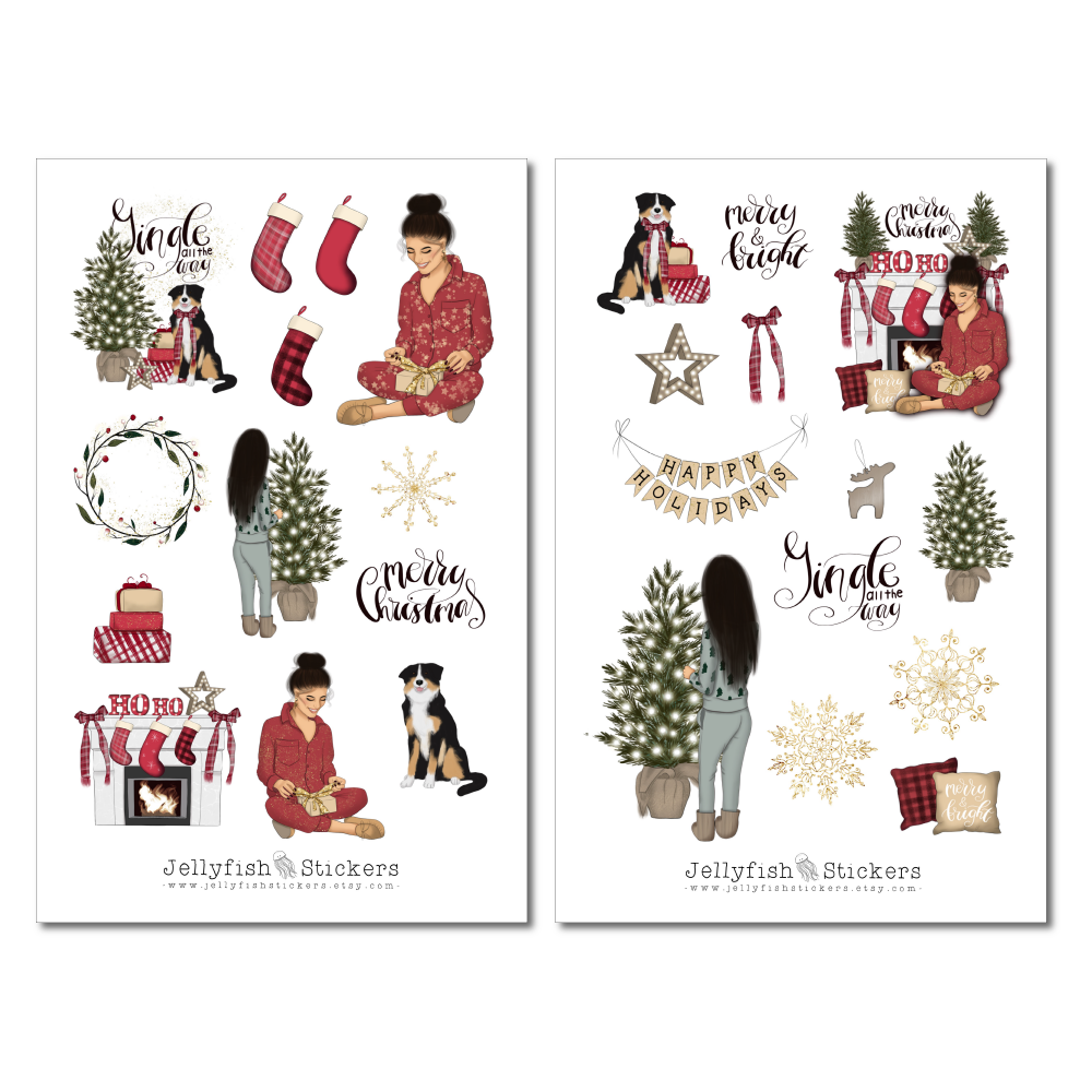 Girls Christmas Sticker Set