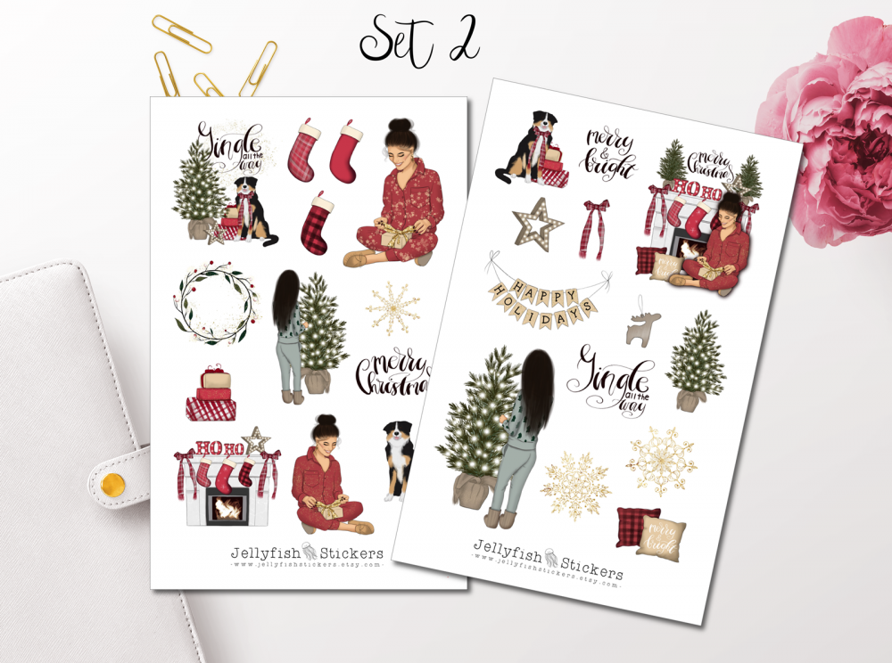 Girls Christmas Sticker Set