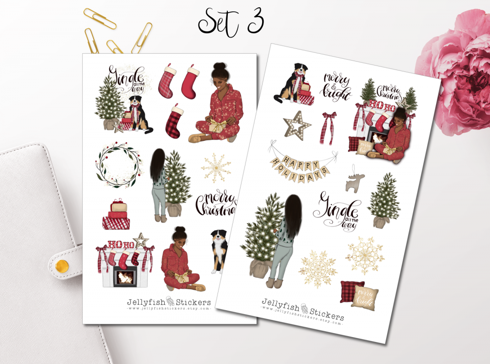 Mädchen Weihnachten Sticker Set