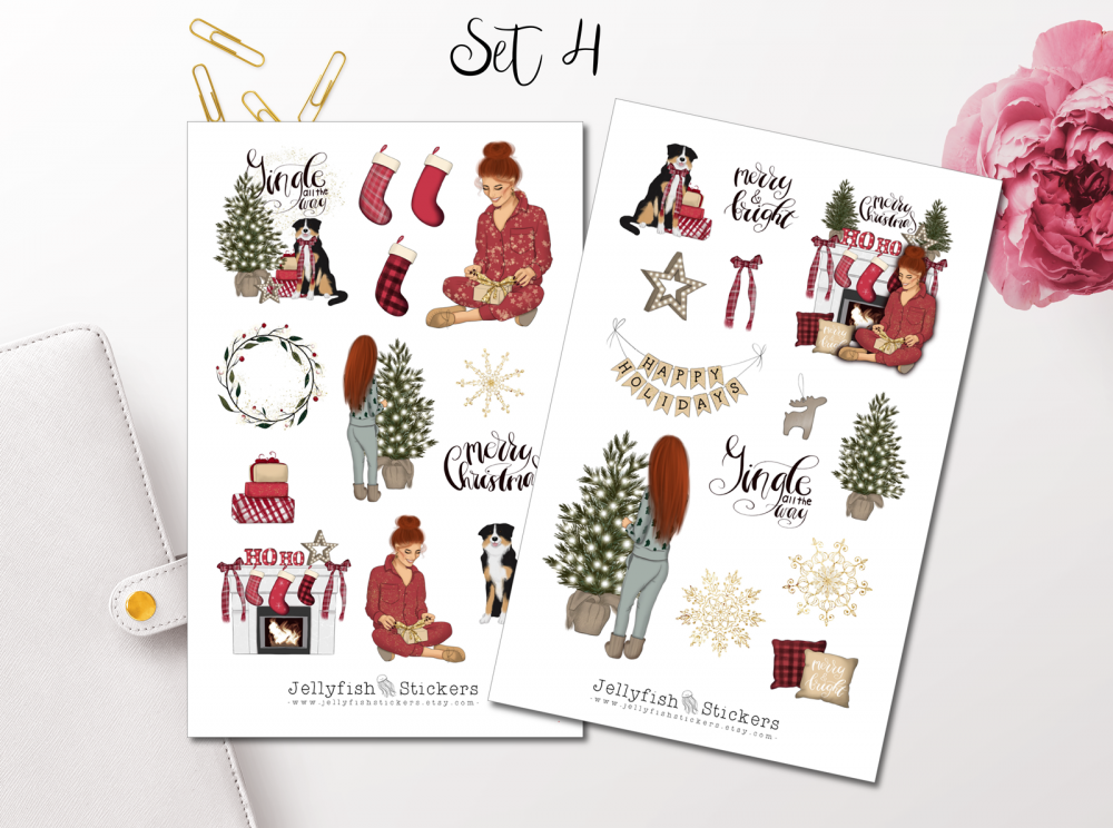 Girls Christmas Sticker Set