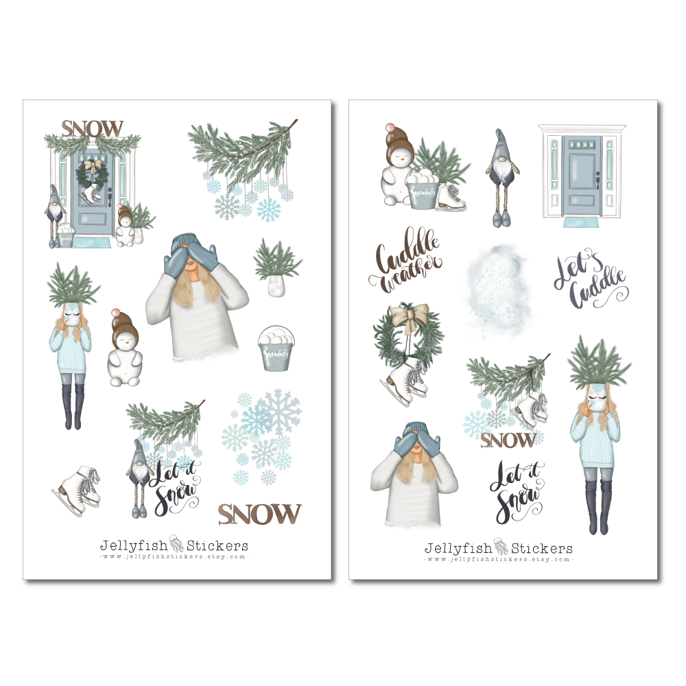 Mädchen Winter Sticker Set