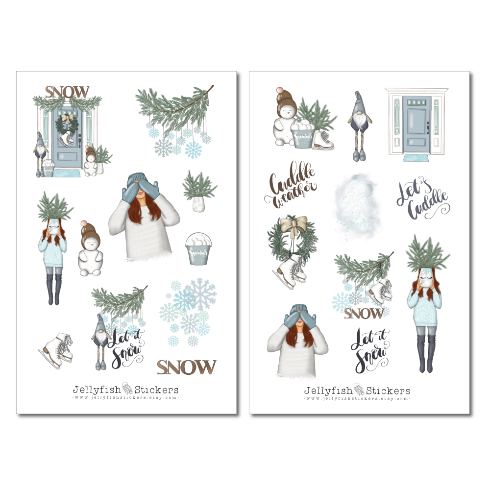 Mädchen Winter Sticker Set