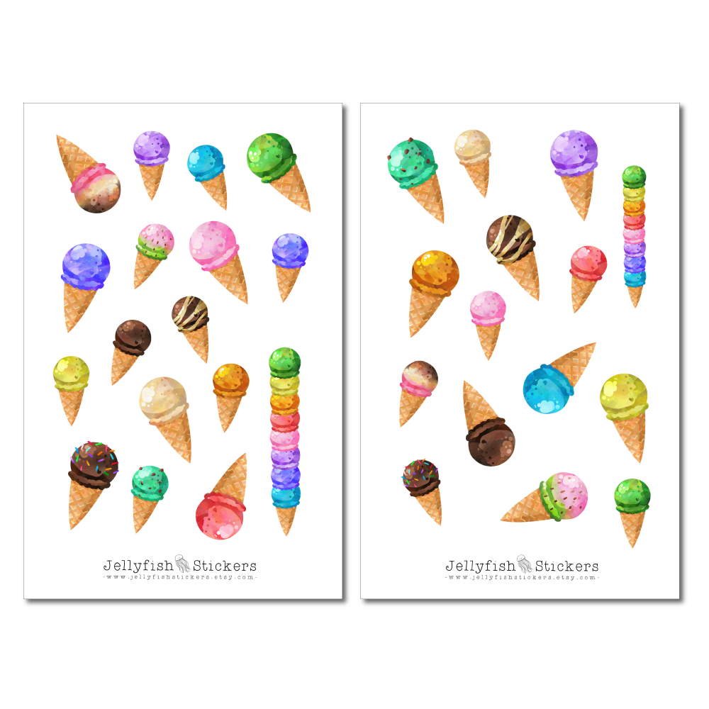Eiscreme Sticker Set