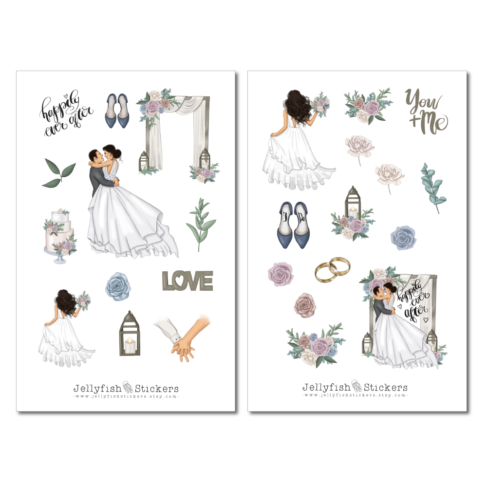 Mädchen Braut Sticker Set