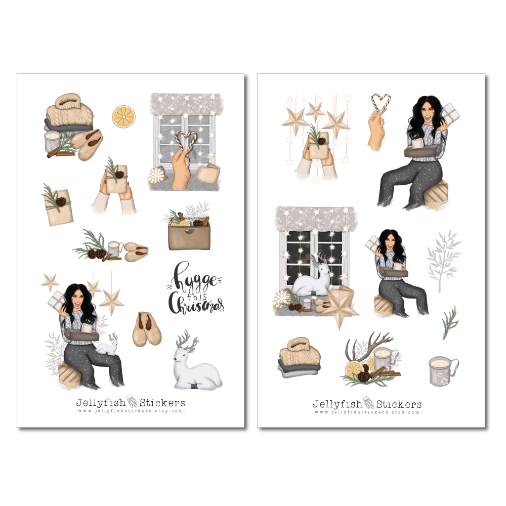 Mädchen Weihnachten Sticker Set
