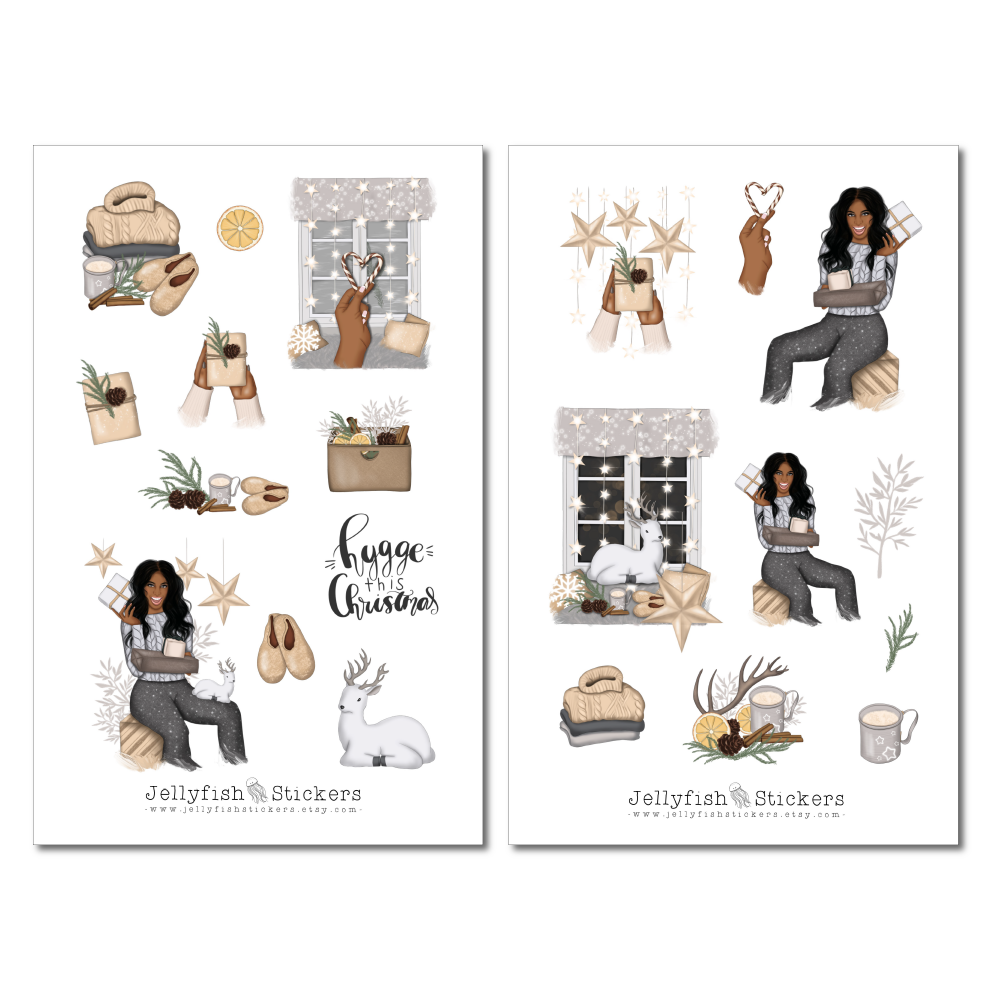 Mädchen Weihnachten Sticker Set